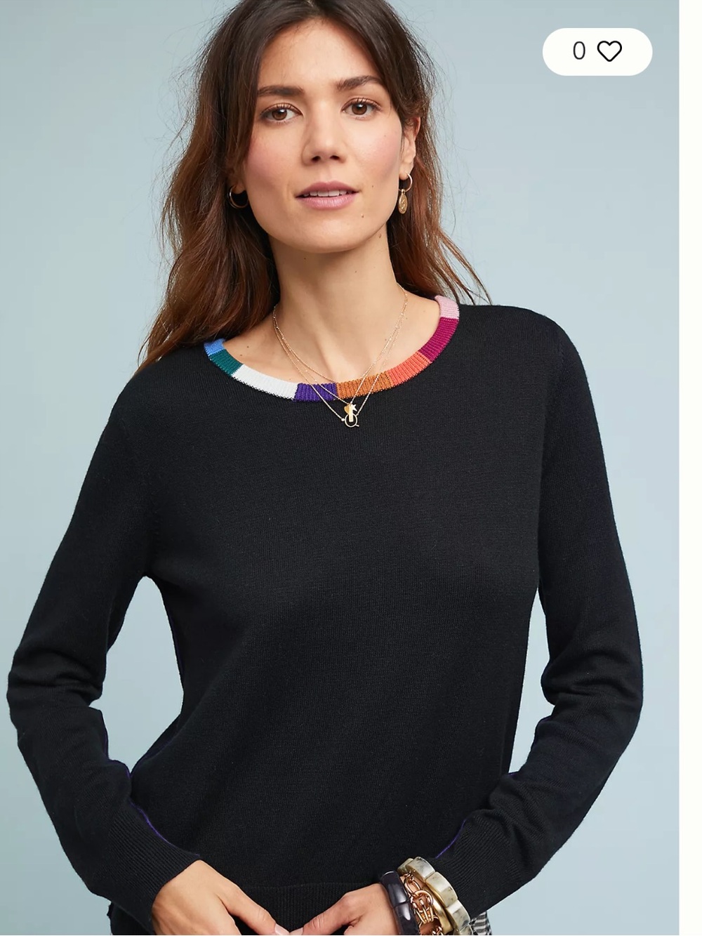 Splendid+Margherita Missoni Black Color Block Crewneck Pull Over Sweater Size M